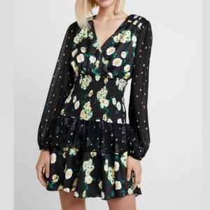 Foxiedox anemone floral smocked waist dress NWT